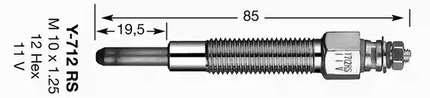 6140 NGK 6140 / Y-712RS Свеча накаливания